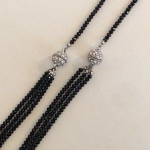 Jet crystal and crystal vintage necklace!  LOVE!!!